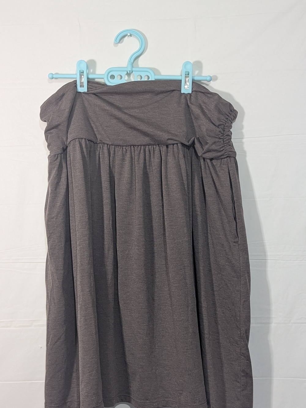 NWT Halara High Waisted Midi Skirt Women's XL Gray Soft Stretch Flowy Casual